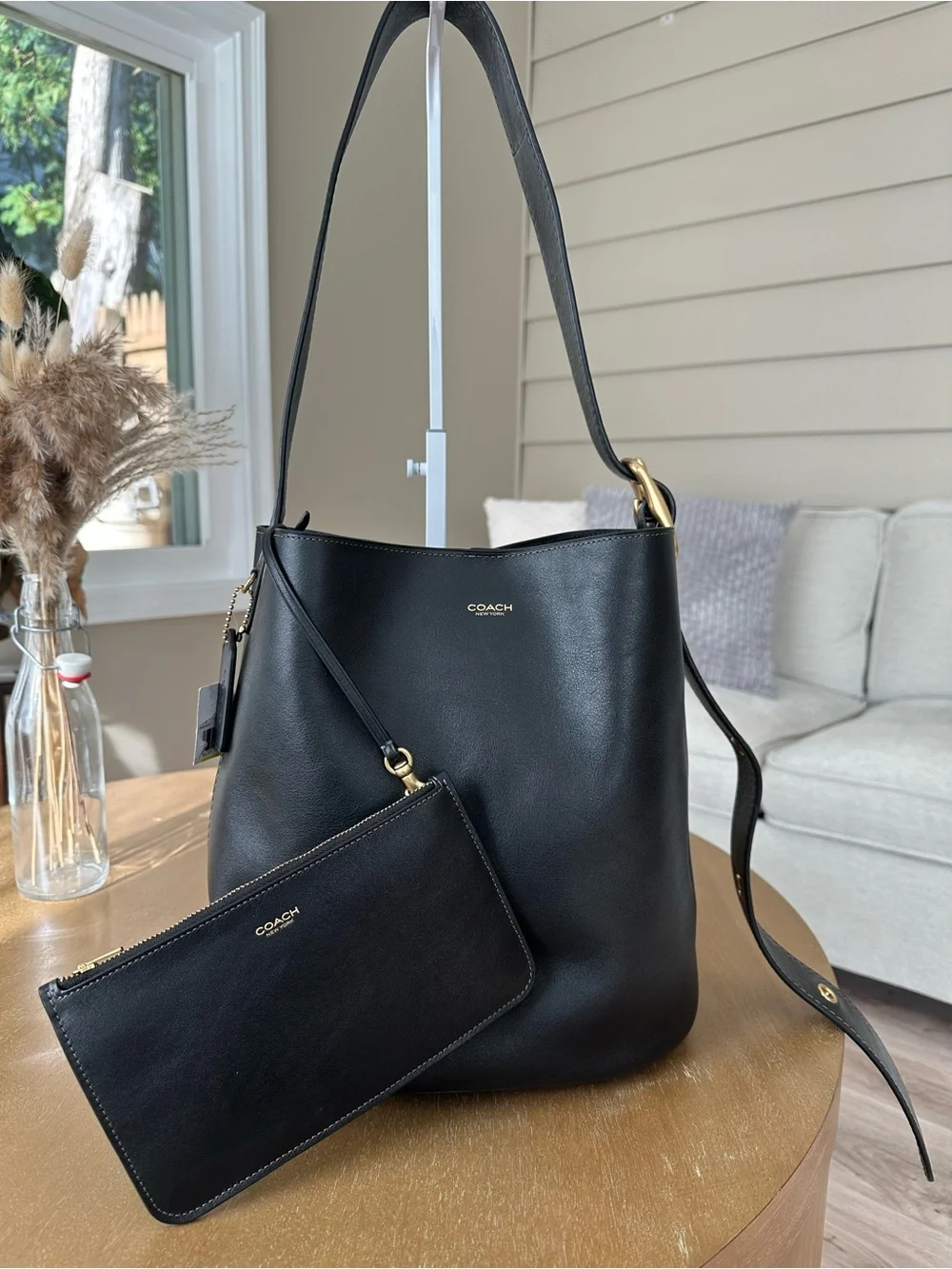 Coach Bleecker Leather Bucket Bag